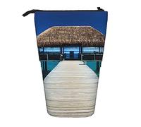 BEEOFICEPENG Estuche telescópico para lápices, Soporte para impresión de imágenes de Paisaje Marino Moderno, Bolsa para lápices, Bolsa de Maquillaje
