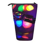 BEEOFICEPENG Estuche telescópico para lápices, Soporte para impresión de lámpara Brillante Colorida, Estuche para lápices, Bolsa para bolígrafos, Bolsa de Maquillaje