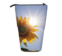 BEEOFICEPENG Estuche telescópico, Soporte para lápices con Estampado de Flores Amarillas y Girasoles, Bolsa para lápices, Bolsa de Maquillaje