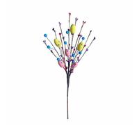 BEEOFICEPENG Huevos de Pascua artificiales con huevos de Pascua en colores pastel y bayas, tallos florales de primavera decorativos, ramas de huevos de Pascua y