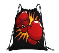 BEEOFICEPENG Mochila con cordón, guantes de boxeo, bolsa de cuerda unisex, bolsa deportiva para gimnasio, mochila informal con cordón