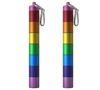 BEEOFICEPENG - Pastillero de metal impermeable para 7 días - Pastillero de viaje - Contenedor para pastillas apilable - 2 unidades