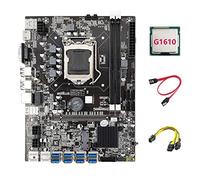 BEEOFICEPENG Placa base B75 ETH Mining 8XPCIE USB + CPU G1610 + cable de 6 a 8 + cable SATA LGA1155 B75