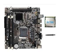 BEEOFICEPENG Placa base H55 LGA1156 compatible con I3 530 I5 760 Series CPU DDR3 Memory Computer Motherboard + I5 750 CPU + grasa térmica