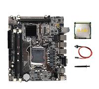 BEEOFICEPENG Placa base H55 LGA1156 compatible con I3 530 I5 760 Series CPU DDR3 Memory Motherboard + I3 540 CPU+Switch Cable+Thermal Grease