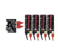 BEEOFICEPENG - Tarjeta PCIe de 1 x a 4 x USB3.0 + VER009S PCI-E 1 x a 16 x USB3.0 adaptador de cable de tarjeta gráfica para minería BTC