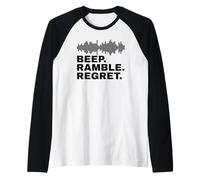 Beep Ramble Arrepentimiento Humor para el Día del Mensaje de Respuesta Inane Camiseta Manga Raglan