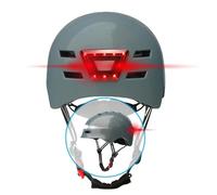Beeper - Casco con Luces Delanteras y traseras integradas Color - Gris, Talla - S