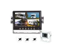 Beeper RA102W4QUAD Cámara Trasera para Aparcamiento con 4 cámaras y Pantalla de 7" 12/24v, Blanco