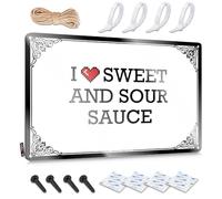 Beer Accessories - Letrero divertido de metal con texto en inglés "I Love Sweet & Sour Sauce" listo para colgar para caravana (30 x 40 cm)