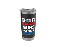 Beer Bacon Guns Freedom American Flag 4th Of July Patriotic Vaso térmico de acero inoxidable de doble pared