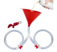 Beer Bong Funnel, Leak-Proof Drinking Funnel with Bottle Opener & 24 Inch Hose & Sealing Valve for Beer Drinking Games, College Parties, Spring Break, Party, Double PipeBeer Bong