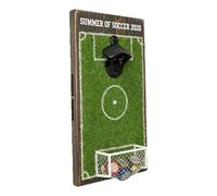 Beer Bottle Opener - Soccer Field Shape Gadget, manual Cap Remover | Lid Collector Catcher Tool Beverage Opener Kitchen Bar Party Restaurant Gift Accessory Fans Novelty Design