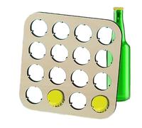 Beer Cap Collector - Square Wooden Tray, Bottle Display with 16 Slot Storage Design, Beer Cap Organizer, Bar Decor Accessory, Collecting Board for Desk Workplace Shelf Wall Bedroom