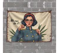 Beer Decor Empowering Women: A Vintage Inspired Poster Celebrating Female St Tapestry Estética Decoración Tapices (75 x 100 cm)