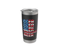 Beer Fireworks 4th Of July American Flag Patriotic Vaso térmico de acero inoxidable de doble pared
