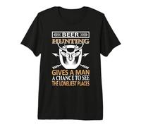 Beer Hunting Gives A Man Hunter Life Adventure Nature Lover Camiseta Premium