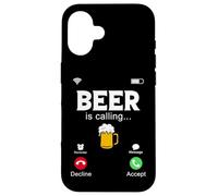 Beer Is Calling, divertida pantalla de teléfono, Call from Beer Design Carcasa para iPhone 16