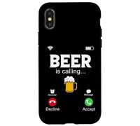 Beer Is Calling, divertida pantalla de teléfono, Call from Beer Design Carcasa para iPhone X/XS