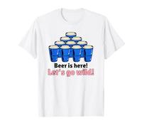 Beer Is Here Let's Go Wild (Fiesta) (Gráfico de Beer Pong) Camiseta