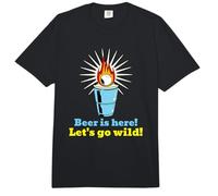Beer Is Here Let's Go Wild Funny Party Beber Declaración Comfort Colors Adult Heavyweight T-Shirt