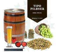 BEER KIT HOMEBREWERS | Kit para hacer cerveza Pilsner | Fast Beer en pocos días | Preparación con malta y lúpulos - Fermentación en barril - Materiales Made in Italy