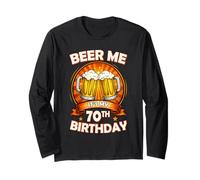 Beer Me It's My 70th Birthday 70 Years Old Party Celebration Manga Larga
