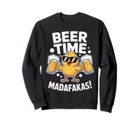 Beer Time Madafakas Funny Chick Drinking Party Humor Sudadera