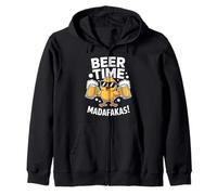Beer Time Madafakas Funny Chick Drinking Party Humor Sudadera con Capucha