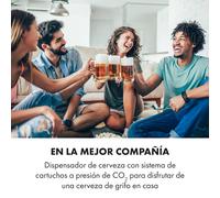 Beerkules Enfriamiento de 2 a 12°C 5L Tirador de Cerveza Negro/Plata