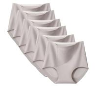 BeerMmay Aromira - Pantalones para mujer, Lushybum - Ropa interior moldeadora a prueba de fugas, cintura alta, no se ve, ropa interior sin costuras, 6 unidades, gris, XL