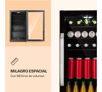 Beersafe 3XL Onyx Nevera, 98 litros, 4 estantes, puerta de cristal panorámica Klarstein