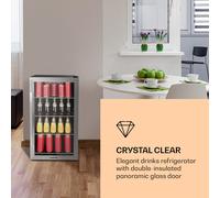 Beersafe 4XL Nevera 124 litros 4 estantes Puerta panorámica de cristal Acero inoxidable