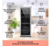 Beersafe 5XL Nevera 201 litros 5 estantes Puerta panorámica de cristal Acero inoxidable Klarstein