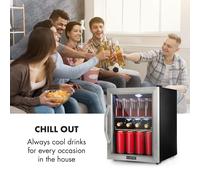 Beersafe M Frigorífico A++ LED 2 rejillas metálicas Puerta de cristal Negro Klarstein