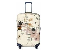 Bees in The Flowers - Funda elástica para equipaje de viaje, protector de maleta, antiarañazos, estampado, Black, S