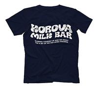 Bees Knees Tees Korova Milk Bar T-Shirt 100% Cotton Droogs A Clockwork Orange Inspired[Navy Blue,S]