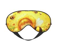 Bees Sleep Among Flowers - Antifaz para dormir con correa ajustable, cómoda cubierta para los ojos para viajes, yoga, siestas, dormir y relajarse