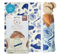 Bee's Wrap Envolturas de cera de abeja para alimentos, envoltura de pan de abejas y osos, bolsas de almacenamiento de pan reutilizables fabricadas en Estados Unidos, alternativa orgánica y ecológica