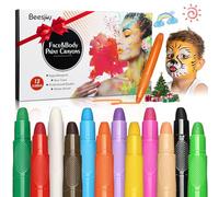 Beesjuy 12 Pinturas Cara Para Niños, Pintacaras Infantil Seguridad No Tóxica, Pintura Embarazada, Pinturas Faciales Niños para Carnaval, Halloween, Cosplay Fiesta y Party
