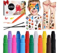 Beesjuy Pinturas Cara para Niños en 12 Colores, Pinturas Embarazadas, Pintura Corporal Lavable y No Tóxica, Ideal para Adecuada para Carnaval, Halloween, Fiesta de Cumpleaños(Nuevo molde 12 colores)
