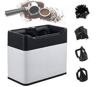 BEESOM Limpiador Comercial Portafiltros Café,Limpieza Automática Portafiltros,300RPM,2 raspadores,Acero Inoxidable,Compatible 58mm, para Restaurante Hotel White