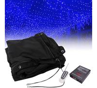 BEESOM Starry Photography Backdrops Decoration,Stars Backdrop Cloth Starry Sky LED Stage Fabric,Controller & Multiple Light Effects, Black Foldable Drape,for Christmas Party Club Show 3x3m