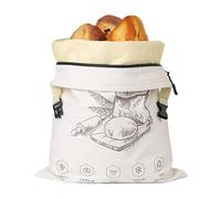 Beeswax Bread Bag Extra Large - 42.5x31.5cm Zipper Closure | Reusable Cotton Food Grade Bees Wax Storage Bag Eco Friendly Natural Bread Fresh Keeping Kitchen Organizer