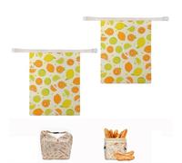 Beeswax Bread Bags for Homemade Bread - 2 Pack Extra Large Sourdough Breads Storage Bags, Reusable Natural Cotton Beeswax Lined Bag with Snap-Closure Handle for Freshness Preservation (B)