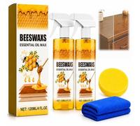 Beeswax Spray Polish for Wood, Beeswax Floor Polish Spray, Beeswax-Essential Oil Wax-Sprays for Wood Floors, Furniture and Wooden Cabinet (2Pcs)