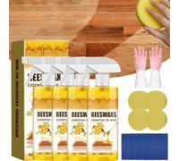 Beeswax Wood Polish Spray - Acabado Profesional Sedoso Con Cera De Abeja Para Nutrir, Proteger Y Dar Brillo, Spray Natural Para Limpiar Y Restaurar Muebles Y Suelos De Madera (4PC)