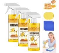 Beeswax Wood Polish Spray, Bees Wax Furniture Polish and Cleaner, Beeswax Spray for Furniture and Floors, Natural Polish and Care Sprayfor Nourishing,Color Protection andCrack Prevention (3 Pcs)