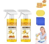 Beeswax Wood Polish Spray, Bees Wax Furniture Polish and Cleaner, Beeswax Spray for Furniture and Floors, Natural Polish and Care Sprayfor Nourishing,Color Protection andCrack Prevention (2 Pcs)