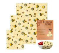 Beeswax Wraps - Wrap Roll | 3-Pack Zero Waste Storage | -Free Cling Film Alternative, Sustainable,Ideal For Cheese Fruit,Bread,Snacks